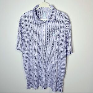 Rhoback Blue and White Patterned Polo Shirt
